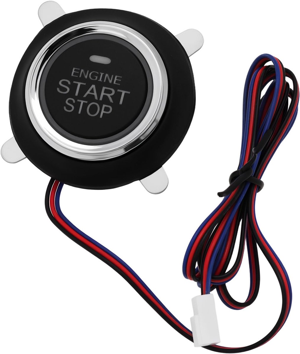 12V Auto Motor Keyless Entry Start Stop Drukknop 40.8x10mm voor Auto's SUV Vrachtwagens met Draad