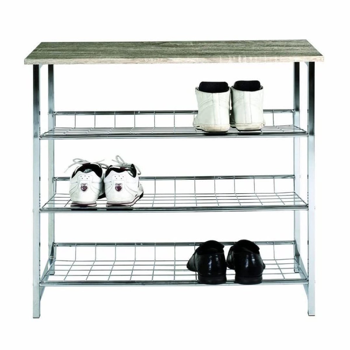 Azomor® Stijlvol en ruimtebesparend schoenenrek met drie niveaus voor negen paar schoenen