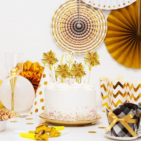 Ouligay Pack of 30 Cake Decorations, Fireworks, Cocktail Decoration