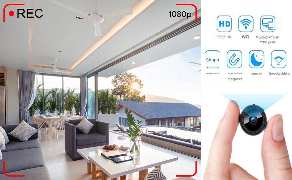 X2 Mini Beveiligingscamera – 1080P HD Met WiFi, Nachtzicht, Magneetbevestiging, Batterij 300 MAh En Ondersteuning Voor 128 GB MicroSD