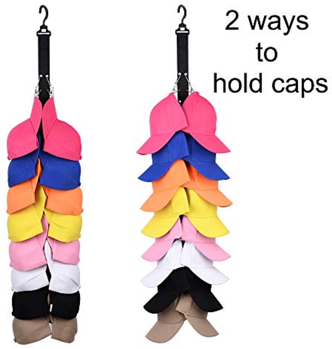 Kast Opknoping Cap Organizer voor 16 Baseball Caps – Hoed Opslag en Organizer (2 Pack)