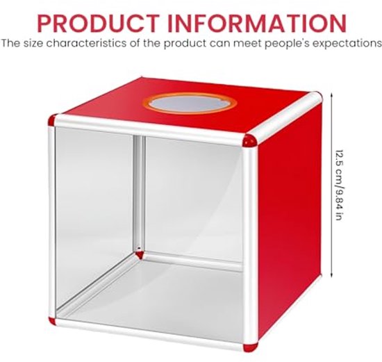 Tombola-Box 25x25 Cm Aus Alu & Acryl – Transparente Wahlurne, Spendenbox & Aufbewahrungsbox – Fair, Stabil &