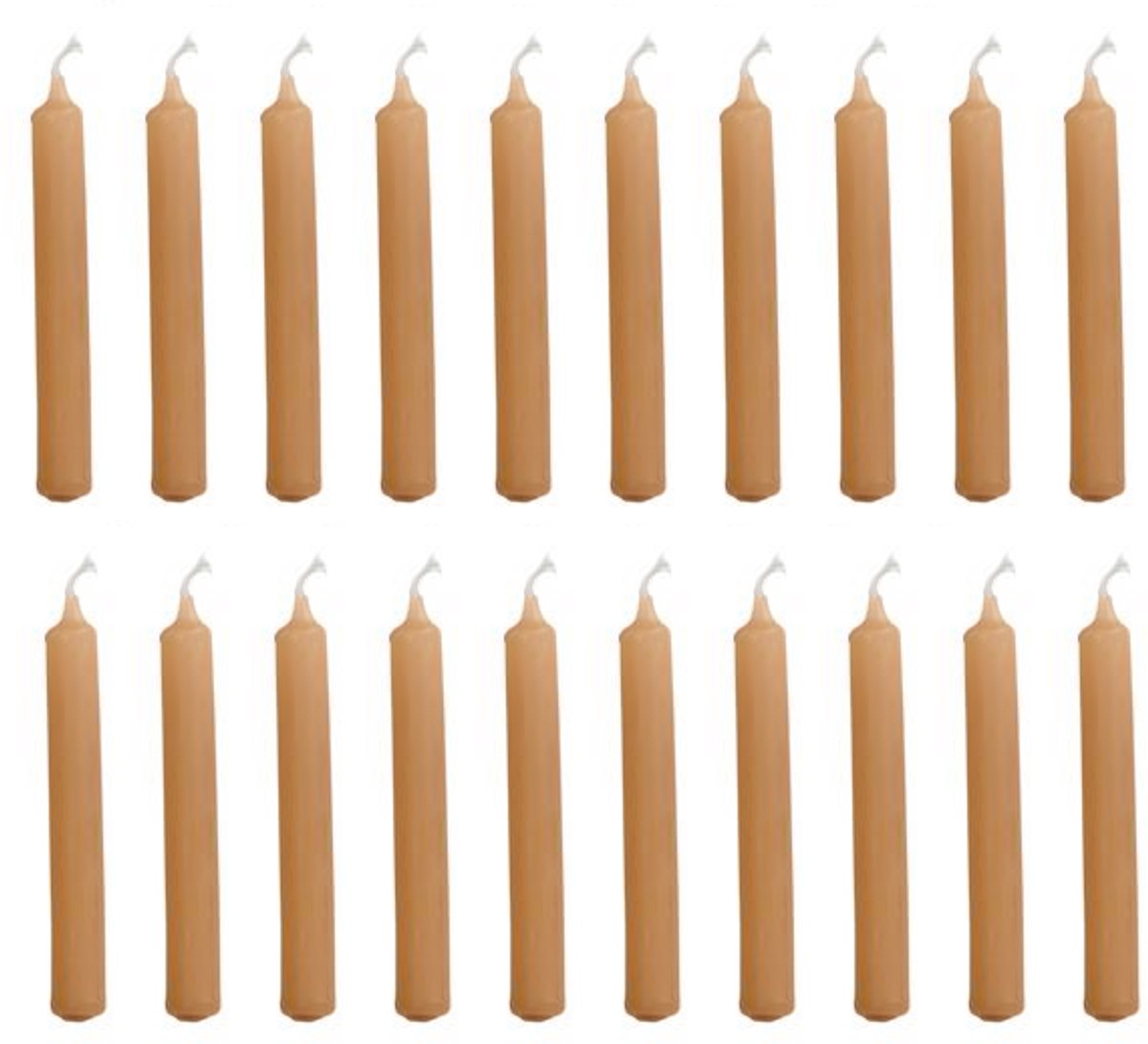 Rustik Lys Kleine, dunne Potloodkaarsjes (set van 20, 1.2 x 10cm) - Caramel