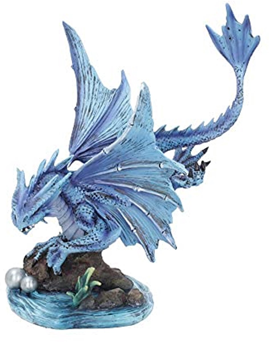 Volwassen Waterdraak Beeldje - Blauw, 31cm