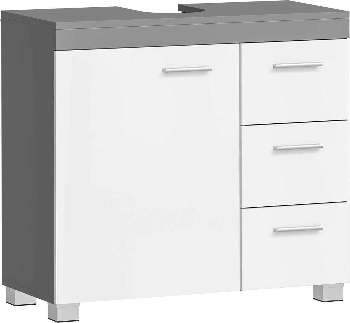 Badkamerkast Zonder Wastafel Badkameropbergkast Toiletmeubel met 3 laden en 1 deur, stevig