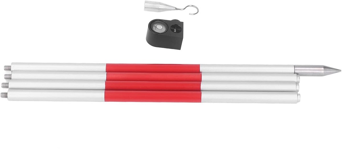 Aluminum Alloy Prism Pin, Aluminum Prism Pole 4 Sections Universal Wire 1/4 Inch Tourist Meter Tourist Meter Pointed Feet for Difficult Positions