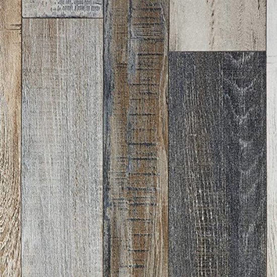 PLAZA CV-vloerbedekking, extra slijtvaste pvc-vloer (geschuimd), oppervlak met textuur, fraaie houtlook, per strekkende meter, Cuban Oak grijs 909M (200 x 200 cm