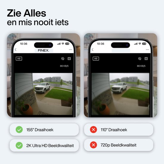 Finex Draadloze Beveiligingscamera Black Edition - Inclusief SD-kaart (64GB) - Solar Camera - Buiten camera met zonnepaneel - Bewakingscamera voor buiten - Beveiligingscamera buiten - 2K Ultra HD - Met wifi en app van Merkloos — afbeelding 5