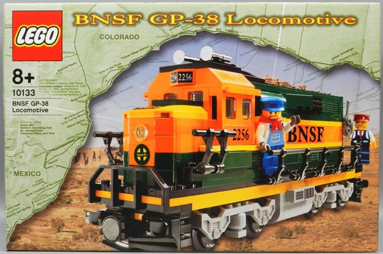 Lego Burlington Northern Sante Fe BNSF GP-38 locomotive 10133 | bol
