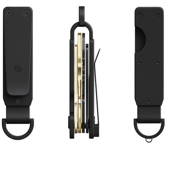 Porte-clés compact - Organiseur de clés avec tournevis - Coloré (carbone) - Porte-clés avec Ring en D