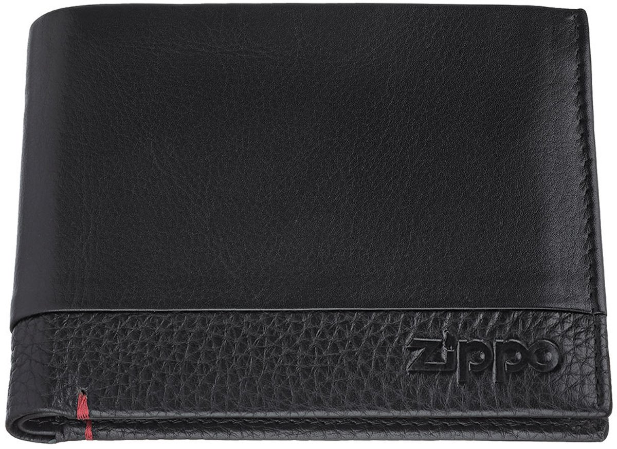 ZIPPO Kleine tasjes zwarte portemonnee van nappaleer