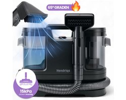 Hendriqs® 3-1 Tapijtreiniger 65°C met Anti-Verstopping Functie | Hoogste Zuigkracht in zijn Klasse - Draagbare Vlekkenreiniger Bank, Textiel, Matras - Zetelreiniger met Opzuig - Stoomreiniger - Bank Reiniger - Meubelreiniger - Reinigingsmachine
