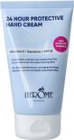 Tube Herome 24 Hour Protective Hand Cream met vitamine E, squalaan en SPF 15, met 'New Improved Formula' label.