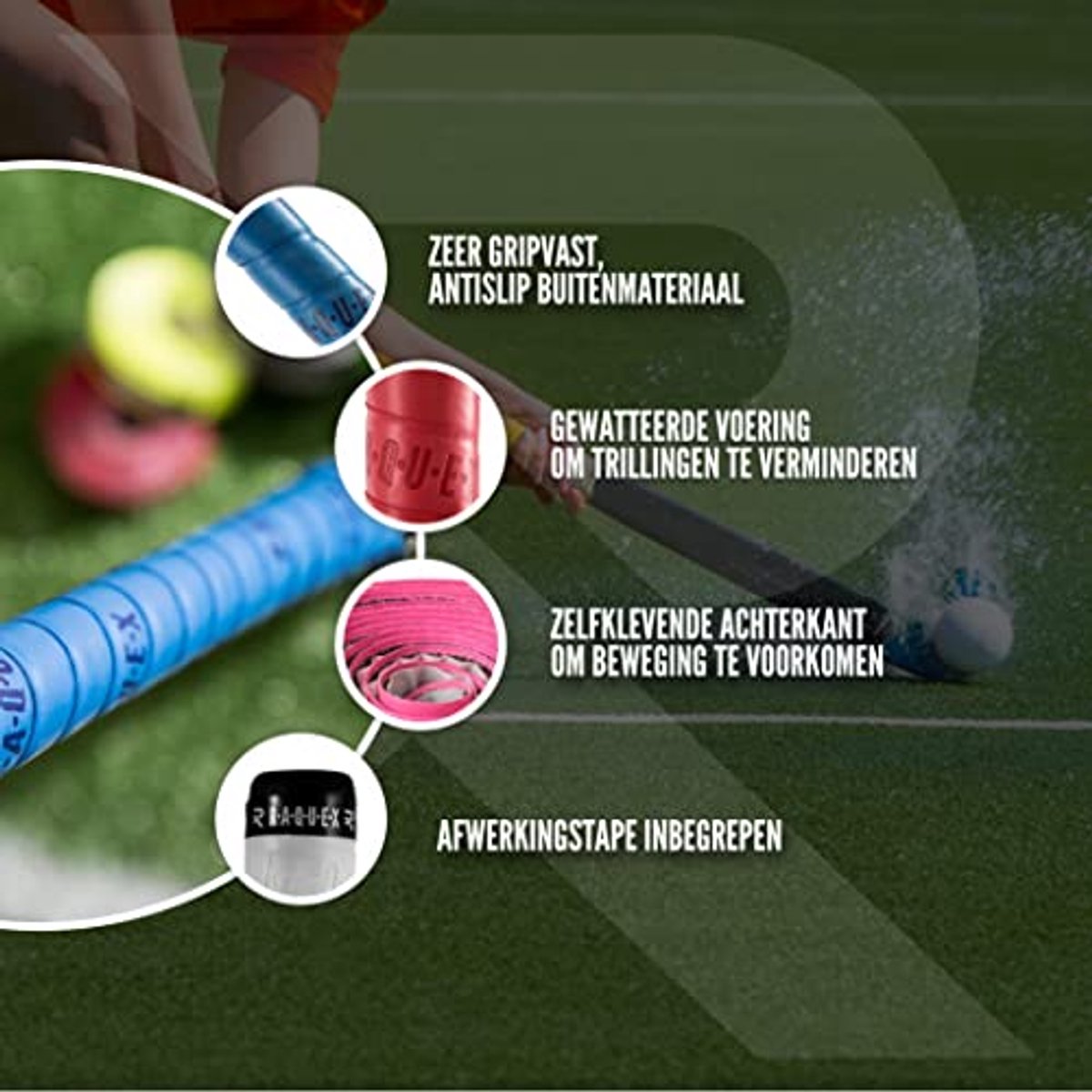 Zachte hockeygrip tape voor hockeysticks - absorberend en met extra grip