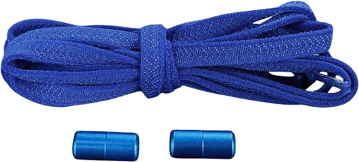 Knaak Plat Elastische Veters - Niet meer strikken! - Donkerblauw - 2 stuks - Rekbaar tot 150 cm