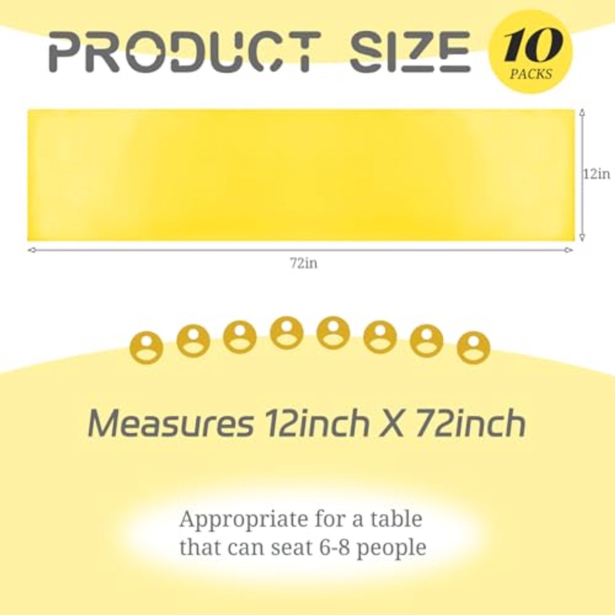 Gele Tafellopers 10-pack - Satijnen Tafellopers 30x183 cm voor Feestdecoratie