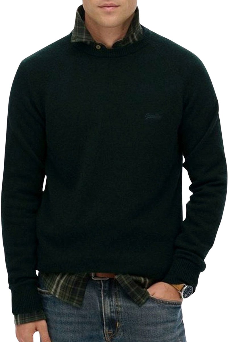 Superdry Wool Blend Jumper Sweater Heren Donkergroen