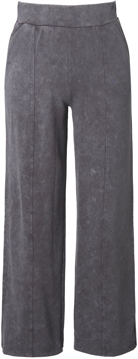Angel of Style - Dames - Broek wijd sweatstof siernaad - Antraciet - Maat 42