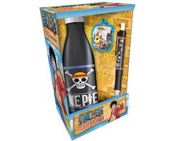 One Piece - "Emblem Flag" Metalen Waterfles + Magneet + Pen Geschenkset