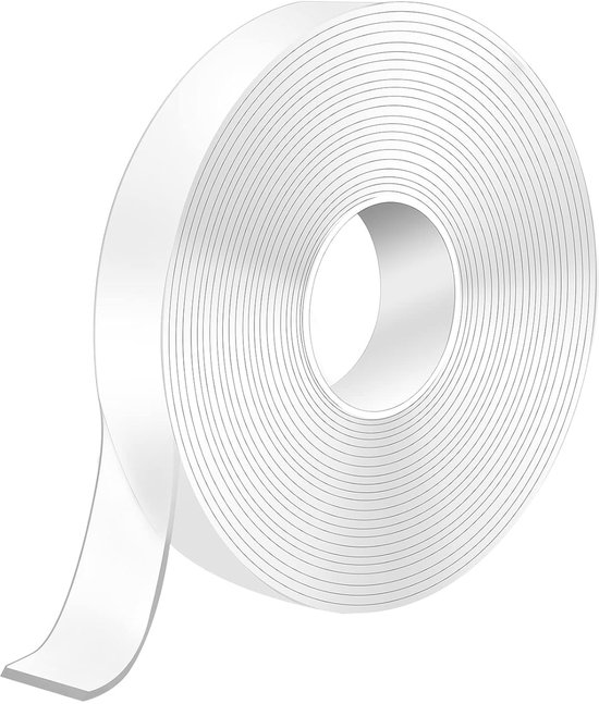 BAURIX® Nano Plakband Dubbelzijdig [3m] - Extra sterke dubbelzijdige tape - Wasbare silicone