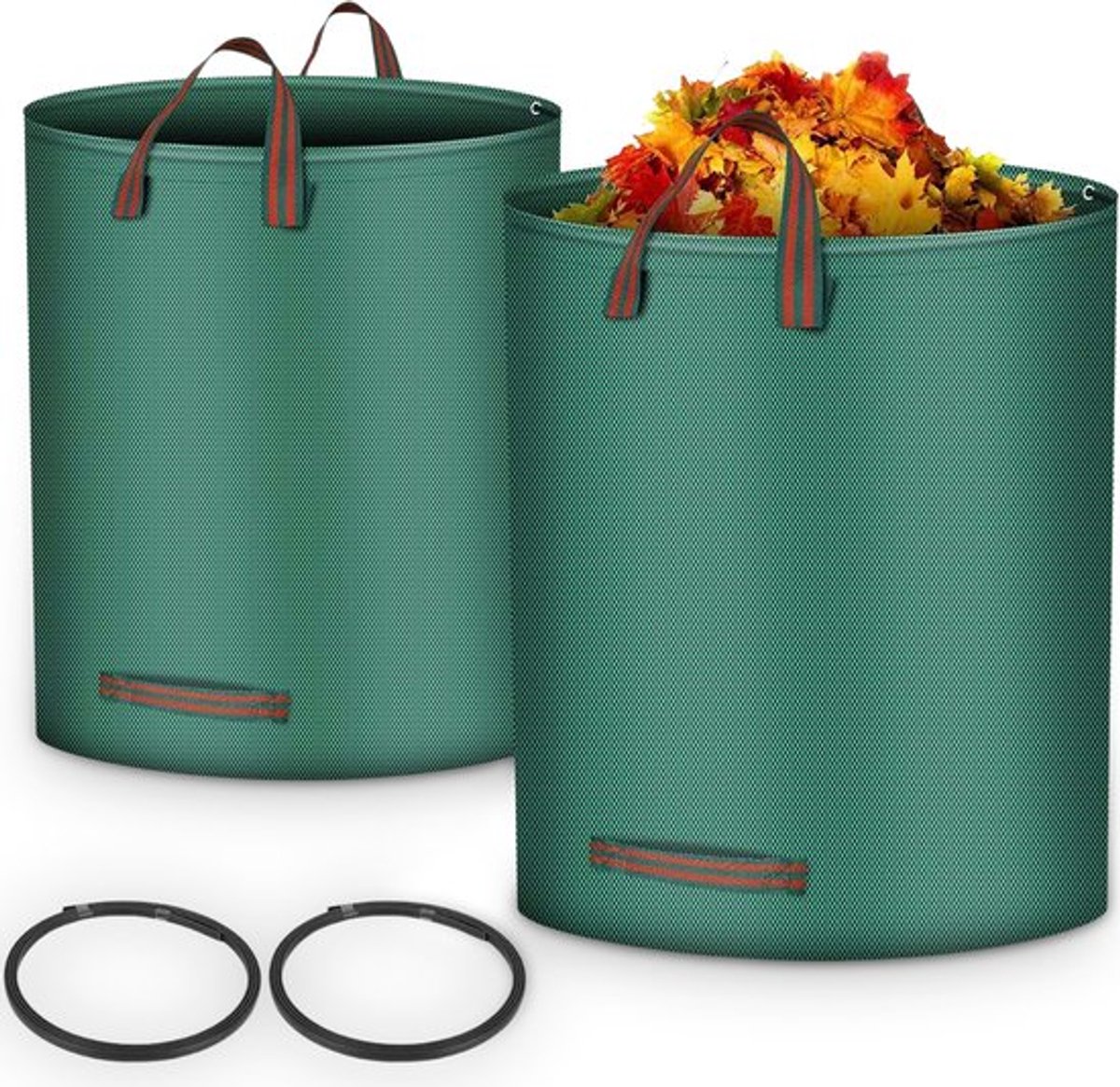 Mister GoGo Tuinafvalzak - Set van 2 - 2x 280 liter - Tuinafvalzakken opvouwbaar - Tuinzak - Tuinafvalemmer - 77 x 67 cm - Groen