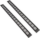 WJUAN 2 stuks aluminium ventilatierooster 300x80mm zwart hoekig - ventilatierooster voor kasten, slaapkamers & deuren