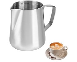 Handheld Melkkan voor Barista - RVS Opschuimkanne met Maataanduiding