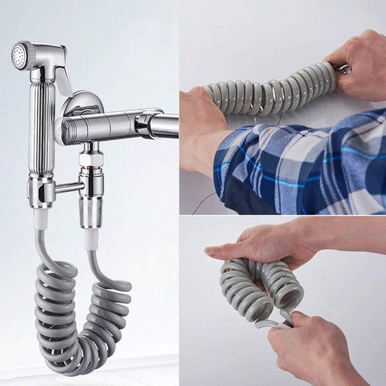Bidet Sproeier voor Toilet Warm en Koud Water, Mat Zwart Bidet Douche Wandmontage Bidet Kranen Kit Bidet Kraan voor Badkamer Douchekop Zelfreinigende Hand Sproeier Set