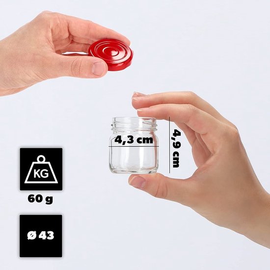 KADAX Weckgläser 40 ml, mini Einmachglas, Gewürzgläser mit Schraubdeckel, Sturzglas, Probiergläser