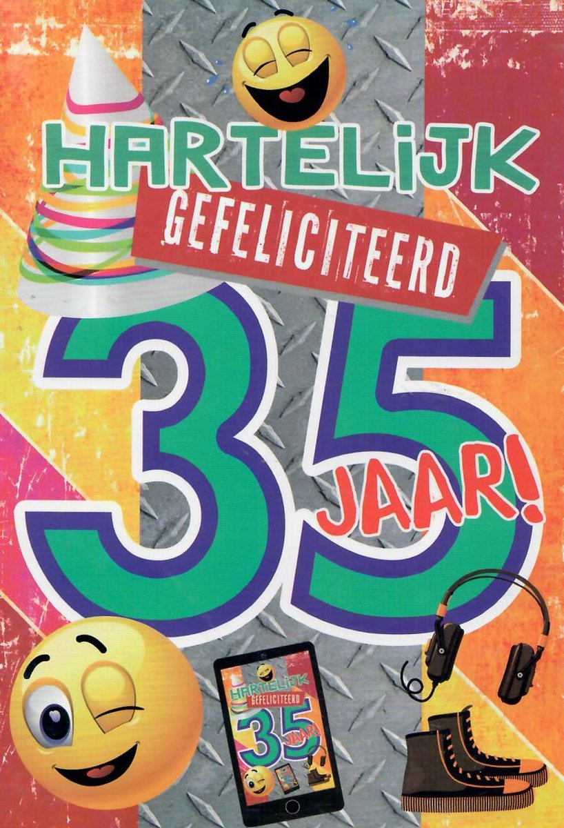 Verjaardagskaart 35 Jaar - Wenskaart Verjaardag - Kaart 35 Jaar