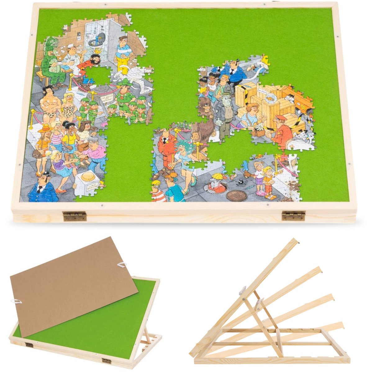 Bol.com Opklapbare Puzzeltafel - Voor 1000 stukjes - Puzzelplaat - Puzzel - Bord - Plank - Map - Mat - Koffer - Diydash aanbieding