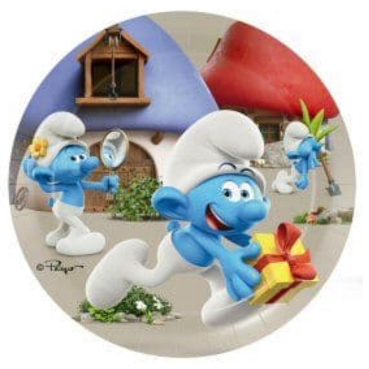 De smurfen - Verjaardags bordjes - 8 kartonnen borden - 18 cm doorsnede