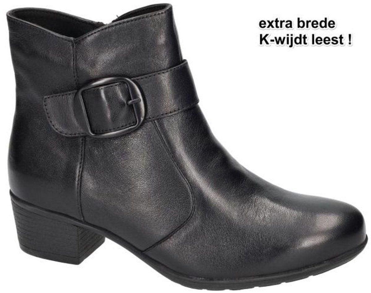 Solidus -Dames - zwart - enkellaarzen - maat 38.5