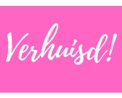 Studio Juulz - Verhuiskaart 20 x VERHUISD | Fel roze | Ibiza | Verhuizen | Adreswijziging | Verhuisbericht | Verhuiskaarten | Nieuw huis | Samenwonen | Lief | A6 | romantisch | verhuiskaart | kaarten | felicitatie | met envelop | blanco achterkant