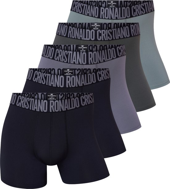 Lot de 5 Boxers de sport CR7 pour homme, en microfibre, Zwart/vert/ Grijs , taille XL