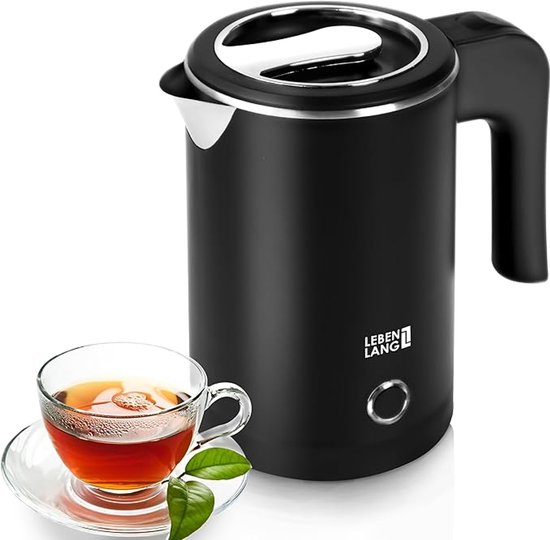 LEBENLANG - Waterkoker - Kleine Waterkoker - Reis Waterkoker - Camping Waterkoker - Mini Waterkoker - Roestvrij Staal - 0,5 L - 600 W & BPA-vrij -
