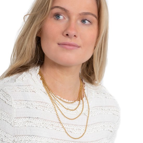 Chaînes AB - Collier - Chaîne dorée - Boule - Chaîne boule - 3mm - Or - Plaqué or - Plaqué or - 18K - 50cm