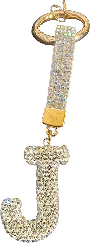 Porte-clés Lettre J Strass | Porte-clés avec votre lettre | Cadeau personnalisé | Cadeau de fête des mères | Cadeau d'anniversaire | Cadeau personnel | Cadeau personnel | Cintre pour sac | Porte-clés | Merci de présenter