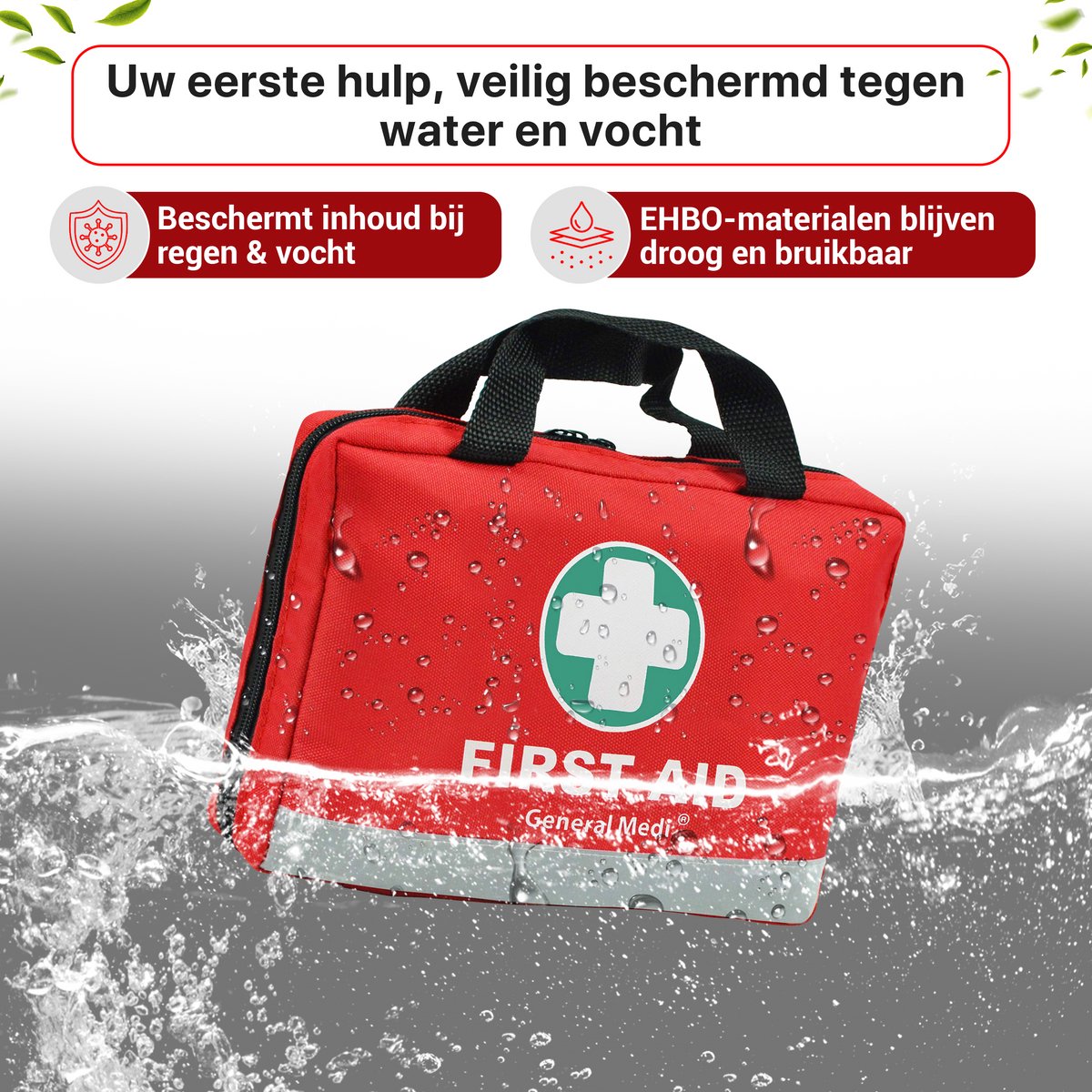 General Medi Verbanddoos Auto 210-delig - EHBO Kit met Nooddeken - Waterdichte Tas voor Auto en Thuis – foto 7