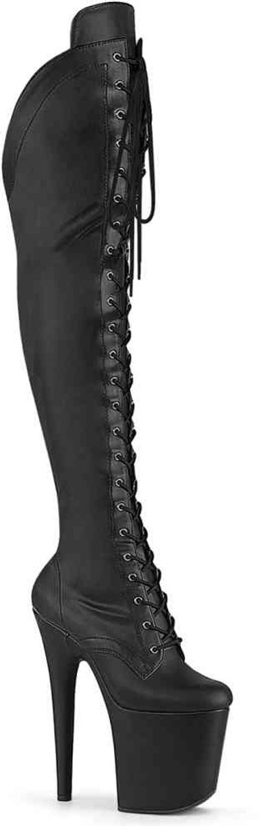 Pleaser FLAMINGO-3014 Plateau Overknee Laarzen 35 Shoes Zwart