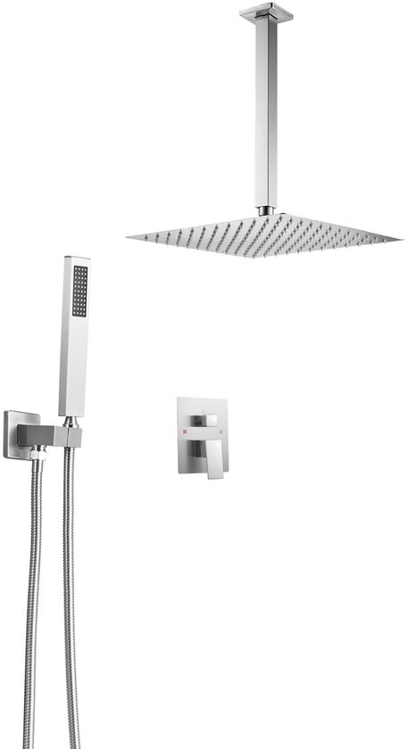 Vierkant regendouche set | , rvs kranen