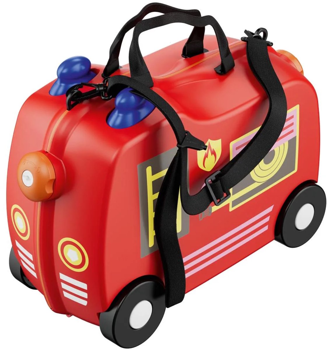 TOPMOVE Kinder koffer met zitvak brandweer - Afmetingen: 48 x 21 x 34,5 cm 18L