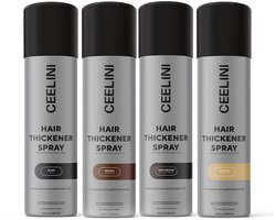 Ceelini haarverdikker spray - Hair fiber spray - Haarvezels - Ook als uitgroeispray - Alternatief voor volume poeder en volume spray - Direct vollere uitstraling - Snelle oplossing voor dunne haren en kale plekken - Bruin met donkere tint 100ml