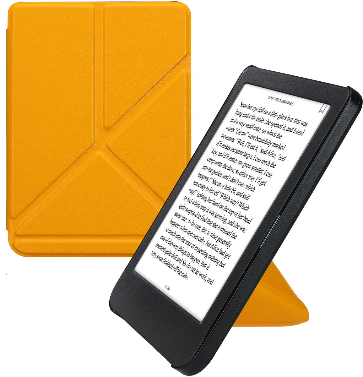 kwmobile e-reader hoesje geschikt voor Kobo Clara BW / Colour hoes - Ereader flip case met standaard - E reader cover van kunstleer - In stralend geel