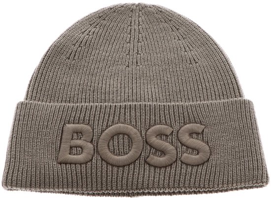 BOSS cap Afox Beanie Open Green taupe