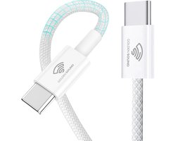 Golden Sound USB C naar USB C kabel 60W - Snellader - Oplader kabel - Oplaadkabel - 2 meter - Geschikt voor dataoverdracht - Geschikt voor alle devices - Wit