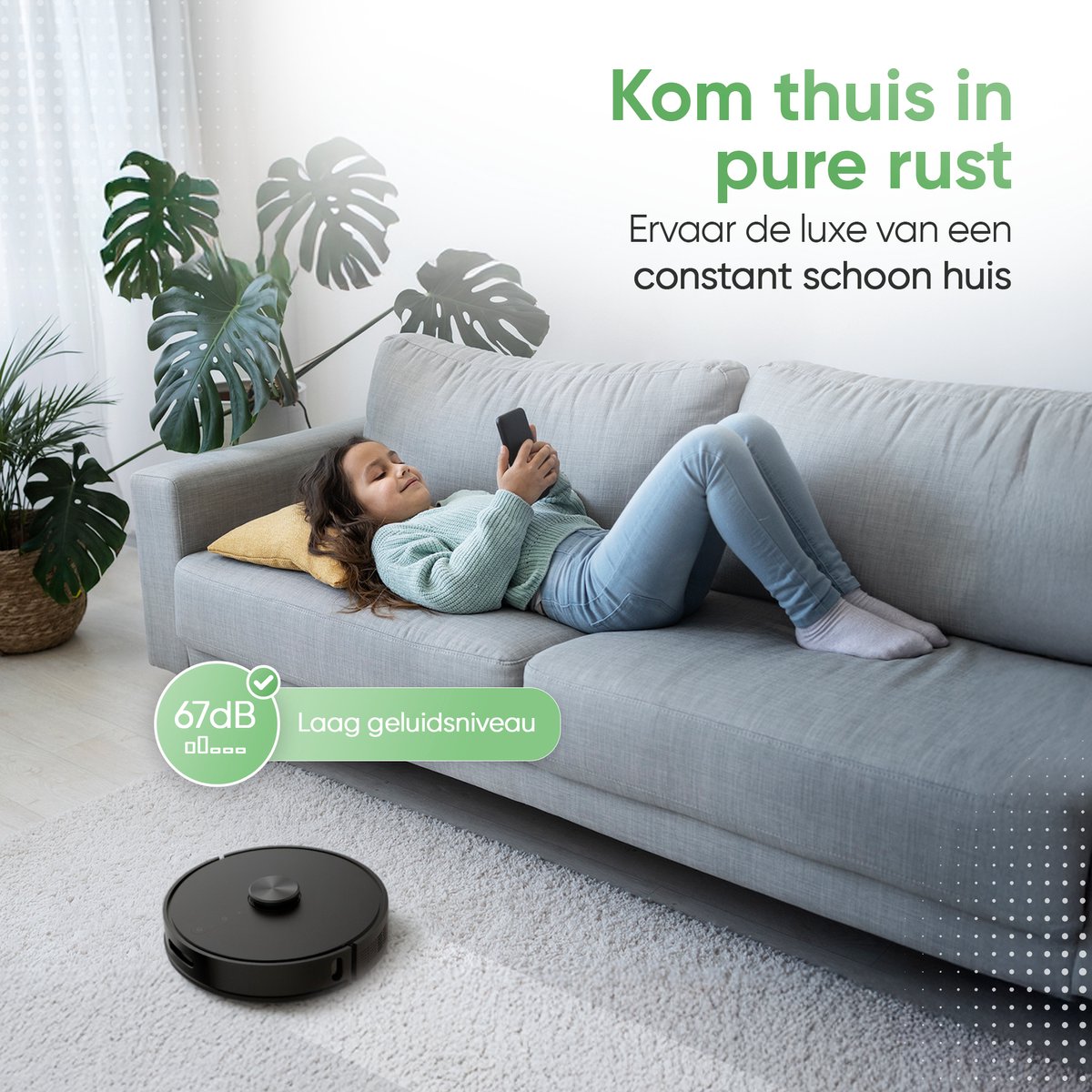 Heevey Robotstofzuiger met Dweilfunctie Zwart 7000PA - afbeelding 3