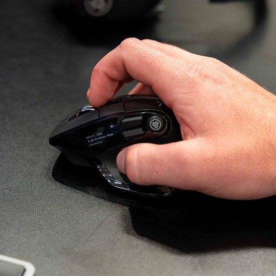 JLab Epic Computermuis – Bluetooth Muis Draadloos - Ergonomische Muis Rechtshandig – USB C Oplaadbaar - Verbindt 3 devices tegelijkertijd – Stille Clicks – Infinity Scroll – 4 Maanden Batterijduur – Draadloze Dongle