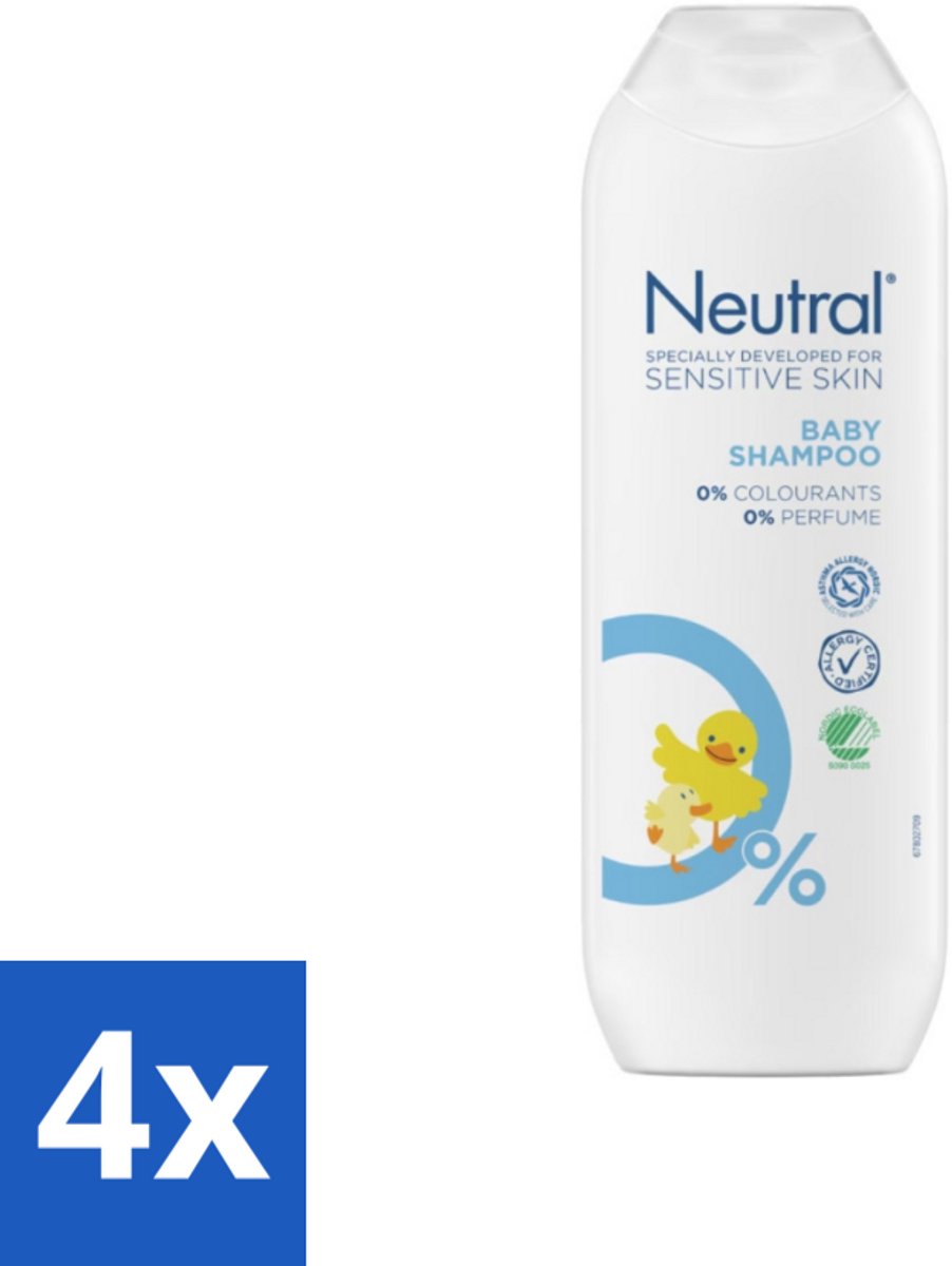 Image of 4 x Neutral - Babyshampoo - Gevoelige huid - Parfumvrij - Zonder Kleurstoffen - 250 ml - Baby Shampoo - Babywas - Zachte Shampoo - Hypoallergeen - Parfumvrij