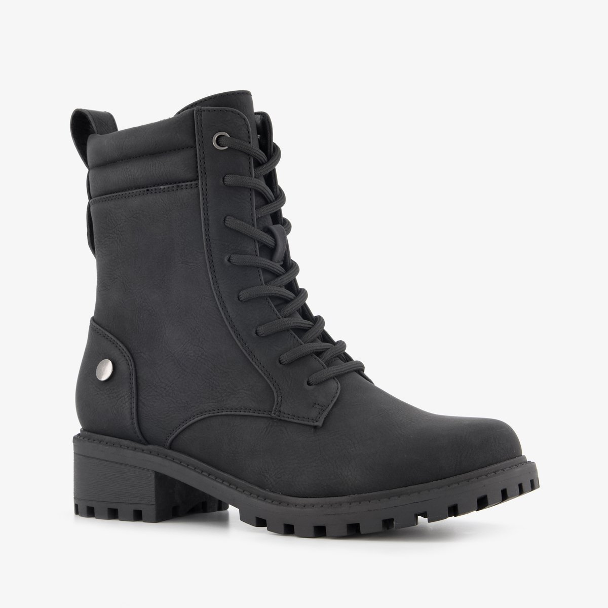BLUE BOX dames veterboots zwart